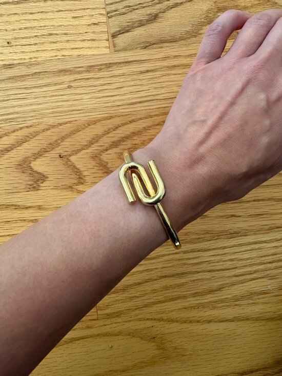 Eddie Borgo Jewelry - Eddie Borgo Gold Allure Hinged Cuff Bracelet - Architectural Statement Bangle
